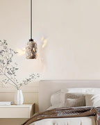 Pierced Cylinder Travertine Pendant Lamp — product view 13