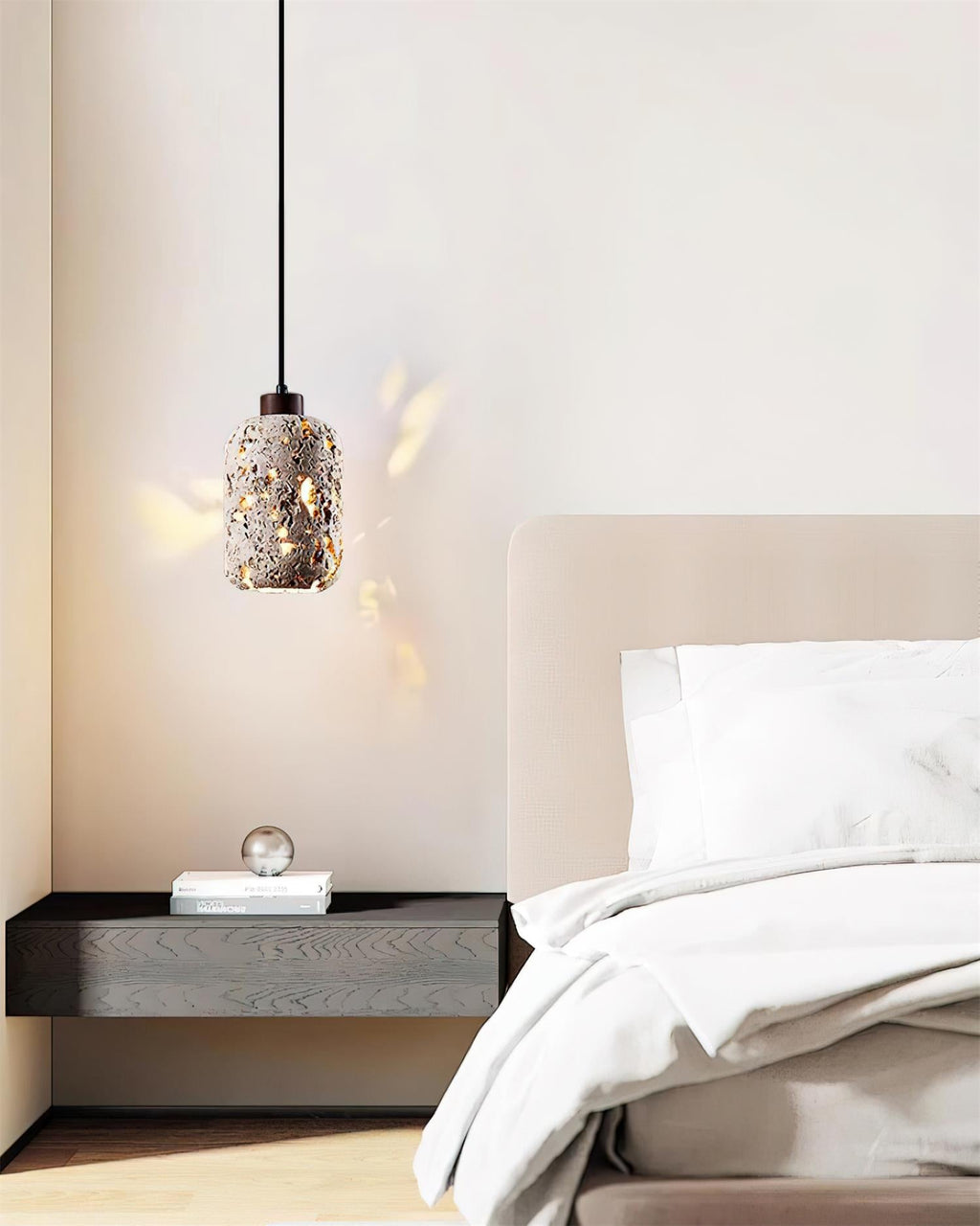 Pierced Cylinder Travertine Pendant Lamp — product view 15