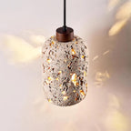 Pierced Cylinder Travertine Pendant Lamp — product view 16