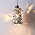 Pierced Cylinder Travertine Pendant Lamp — product view 17