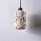 Pierced Cylinder Travertine Pendant Lamp — product view 18