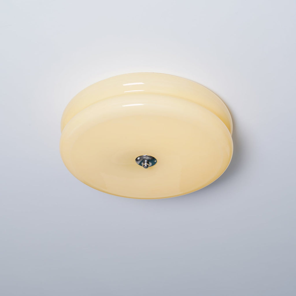 Art Deco Ribbed Glass LED Flush Mount Ceiling Light — view 19