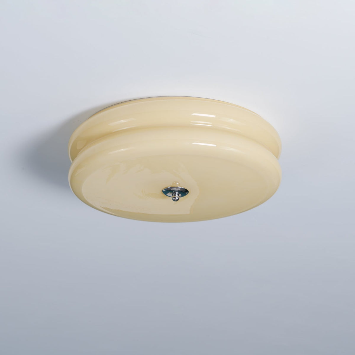 Art Deco Ribbed Glass LED Flush Mount Ceiling Light — view 20
