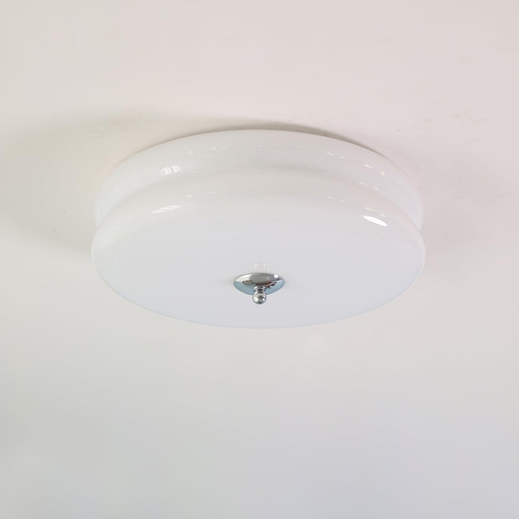 Art Deco Ribbed Glass LED Flush Mount Ceiling Light — view 22