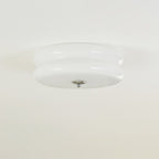 Art Deco Ribbed Glass LED Flush Mount Ceiling Light — view 29