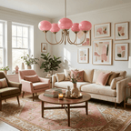 Colored Glass Globe Chandelier in Copper or Chrome — view 4