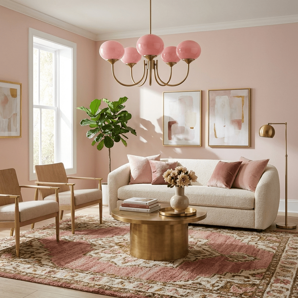 Colored Glass Globe Chandelier in Copper or Chrome — view 6