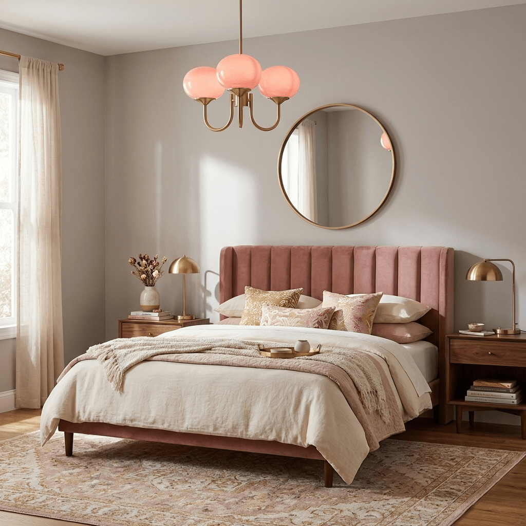 Colored Glass Globe Chandelier in Copper or Chrome — view 10
