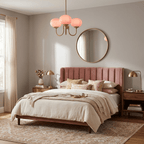 Colored Glass Globe Chandelier in Copper or Chrome — view 10