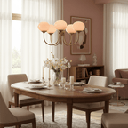 Colored Glass Globe Chandelier in Copper or Chrome — view 18