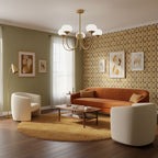 Colored Glass Globe Chandelier in Copper or Chrome — view 23