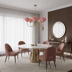 Colored Glass Globe Chandelier in Copper or Chrome — view 25