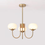 Colored Glass Globe Chandelier in Copper or Chrome — view 37