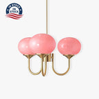 Colored Glass Globe Chandelier in Copper or Chrome — view 60