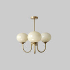 Colored Glass Globe Chandelier in Copper or Chrome — view 67