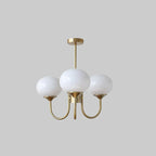 Colored Glass Globe Chandelier in Copper or Chrome — view 68