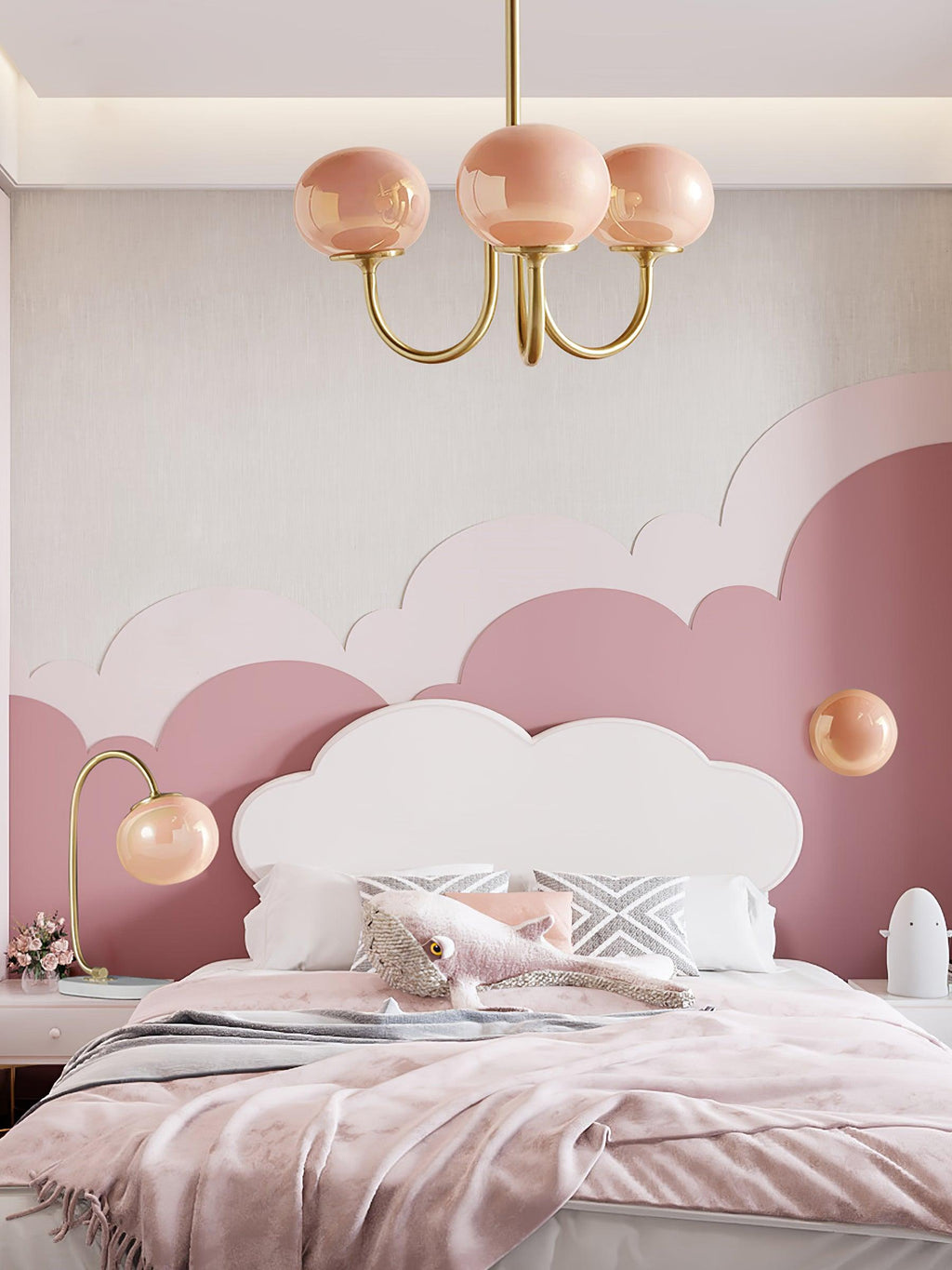 Colored Glass Globe Chandelier in Copper or Chrome — view 72
