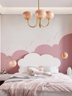 Colored Glass Globe Chandelier in Copper or Chrome — view 72