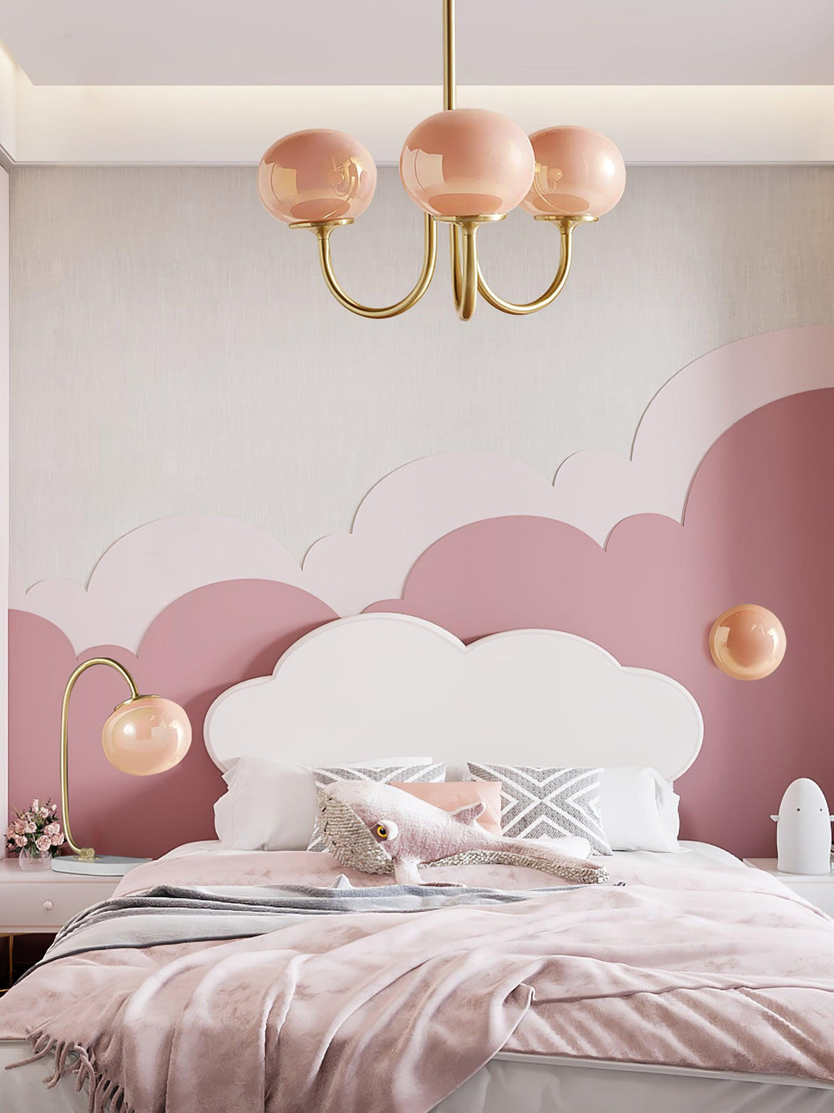 Colored Glass Globe Chandelier in Copper or Chrome — view 72