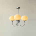 Colored Glass Globe Chandelier in Copper or Chrome — view 78