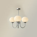 Colored Glass Globe Chandelier in Copper or Chrome — view 79