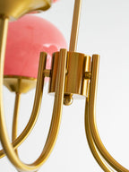 Colored Glass Globe Chandelier in Copper or Chrome — view 130
