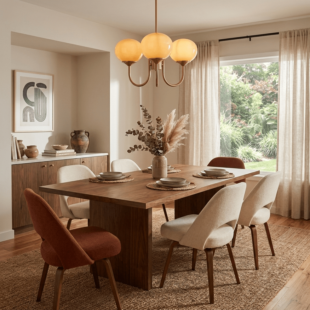 Colored Glass Globe Chandelier in Copper or Chrome — view 141