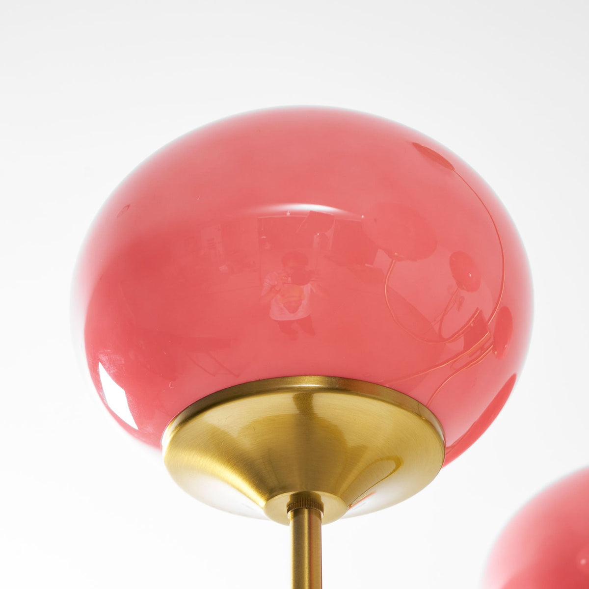 Colored Glass Globe Chandelier in Copper or Chrome — view 151