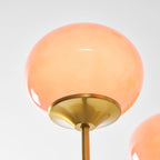 Colored Glass Globe Chandelier in Copper or Chrome — view 152