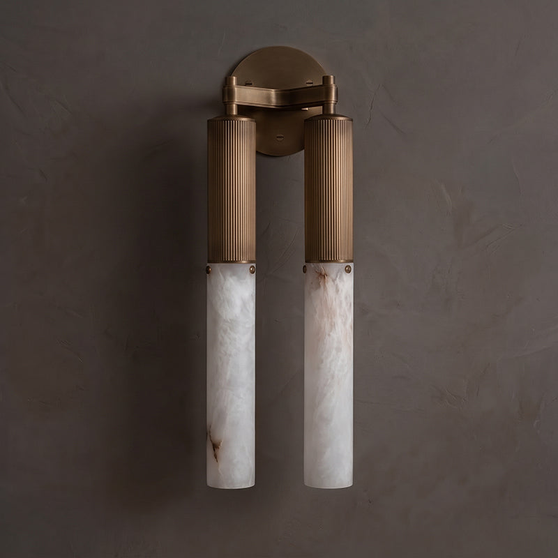 Selinunte Alabaster Baton Wall Sconce — detail and setting 15