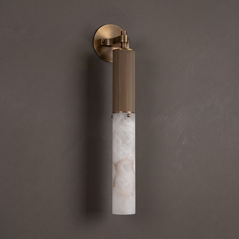 Selinunte Alabaster Baton Wall Sconce — detail and setting 18