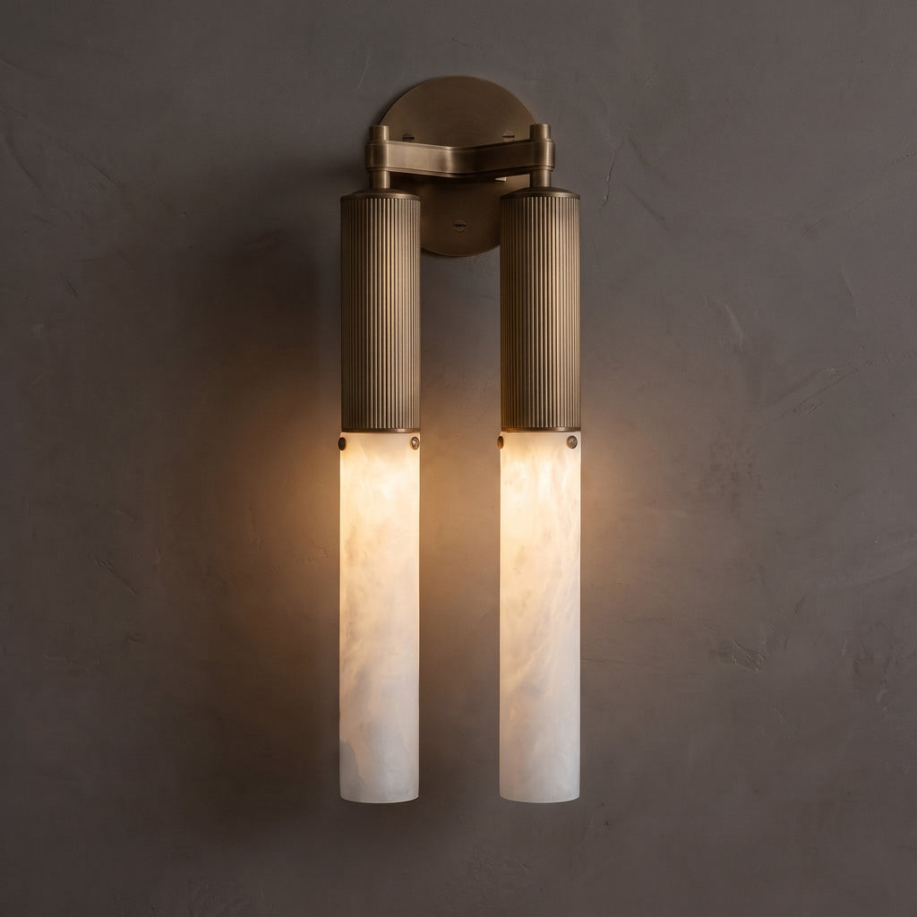 Selinunte Alabaster Baton Wall Sconce — detail and setting 20