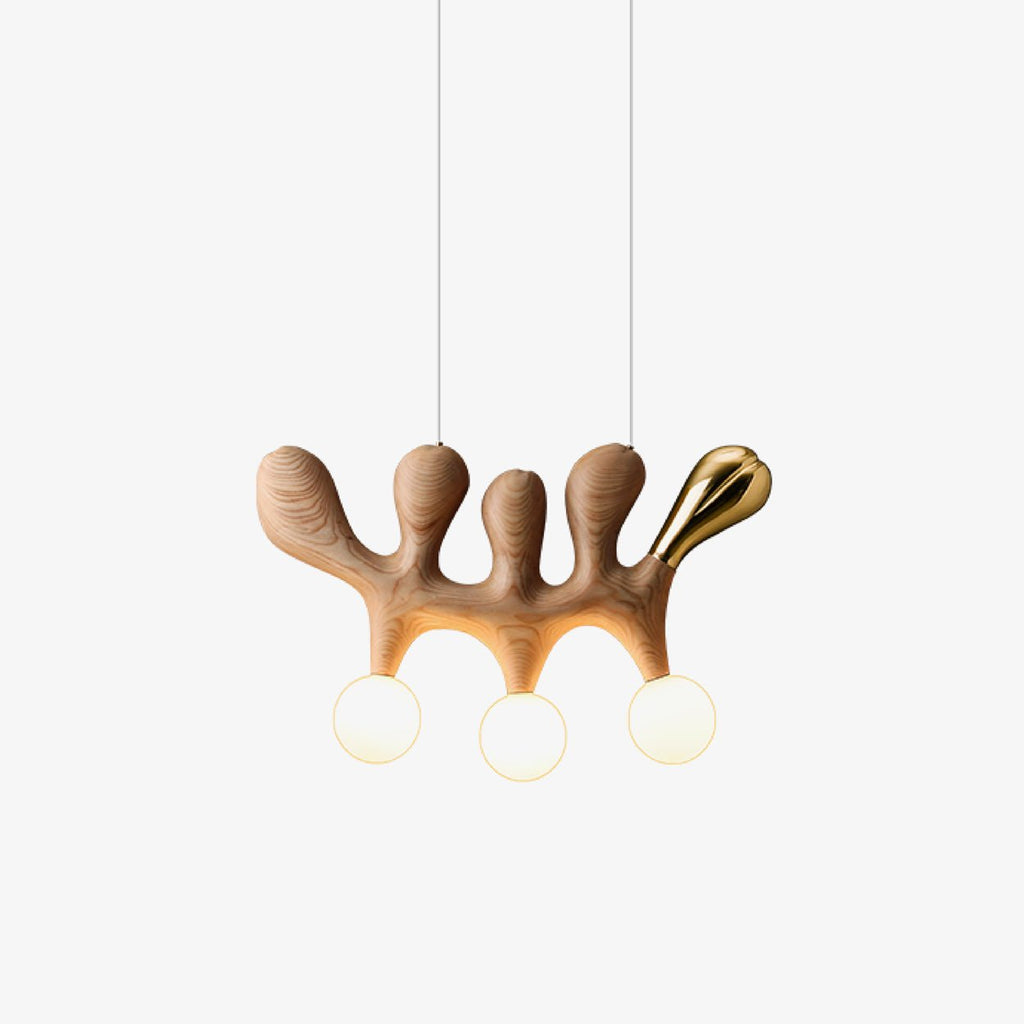 Antenna Wood and Glass Globe Pendant Light - product view 1