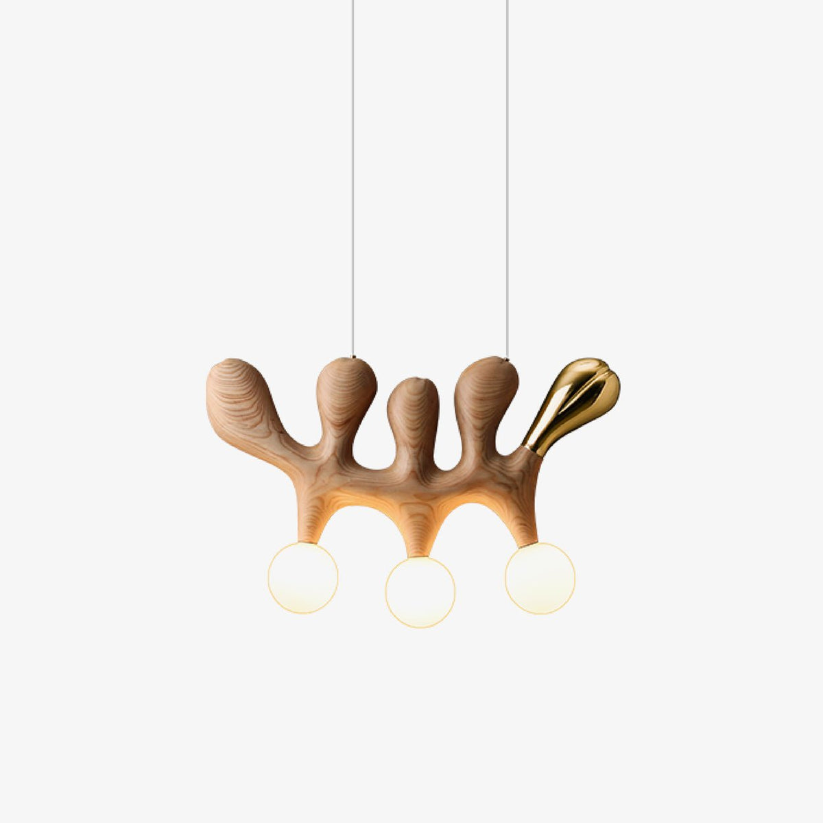 Antenna Wood and Glass Globe Pendant Light - product view 1