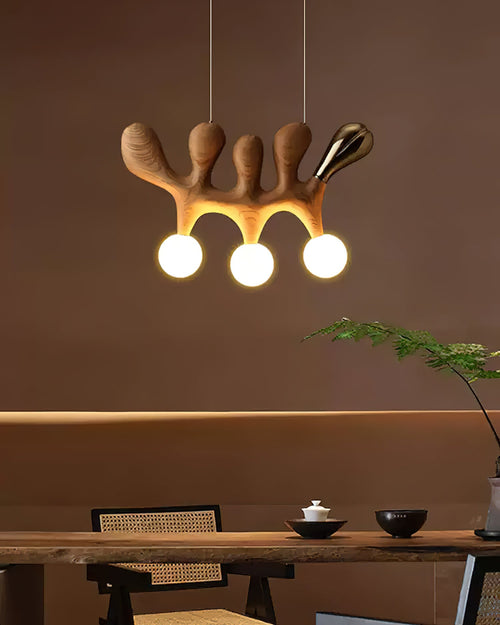 Antenna Wood and Glass Globe Pendant Light - product view 2