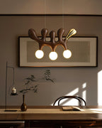 Antenna Wood and Glass Globe Pendant Light - product view 3