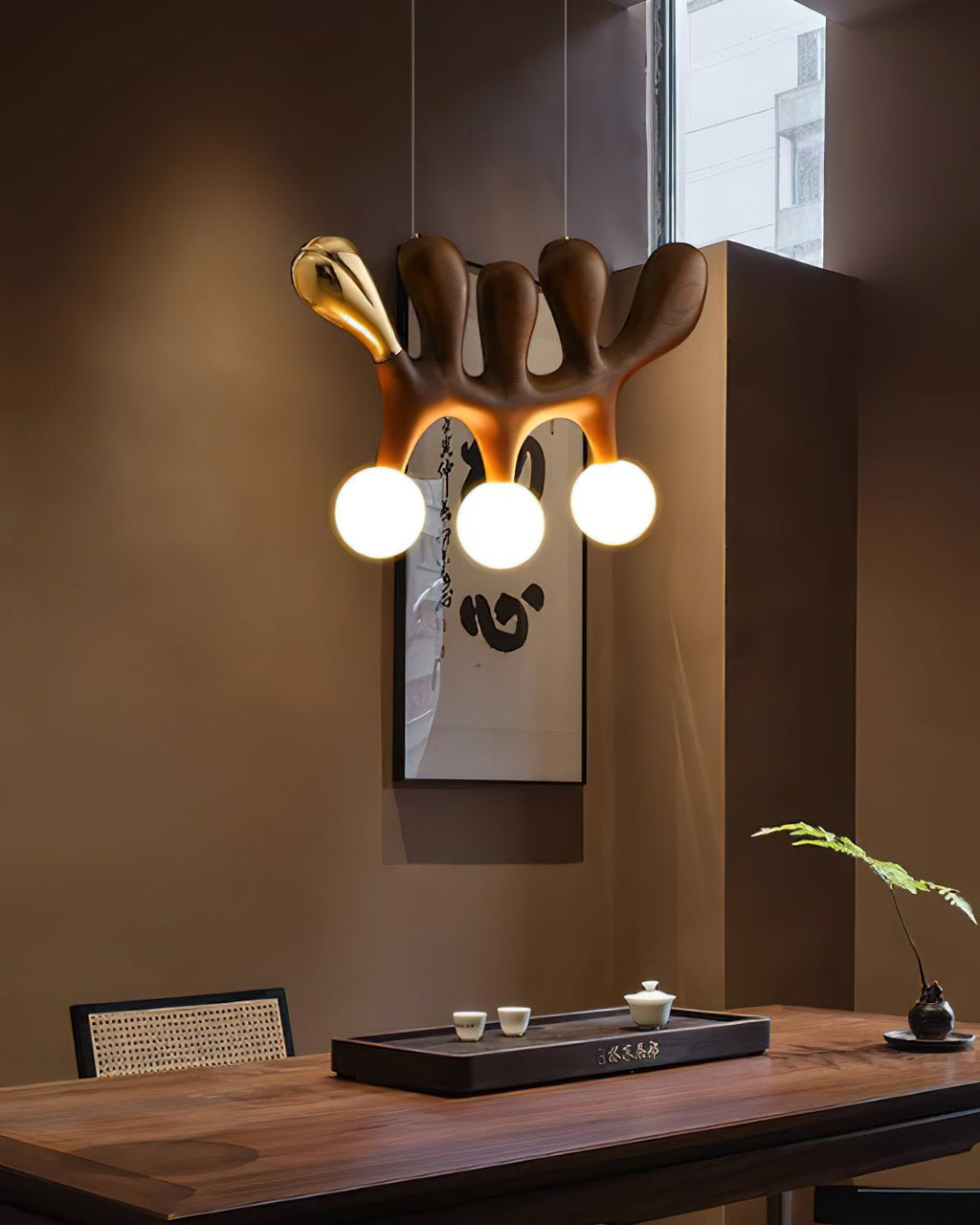 Antenna Wood and Glass Globe Pendant Light - product view 5