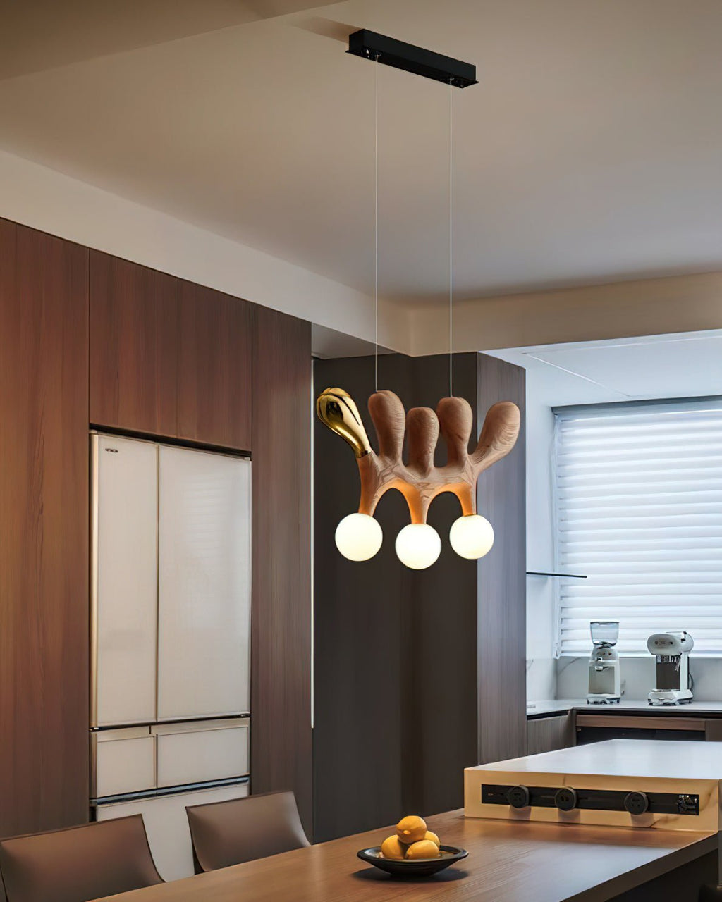 Antenna Wood and Glass Globe Pendant Light - product view 9