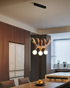 Antenna Wood and Glass Globe Pendant Light - product view 9