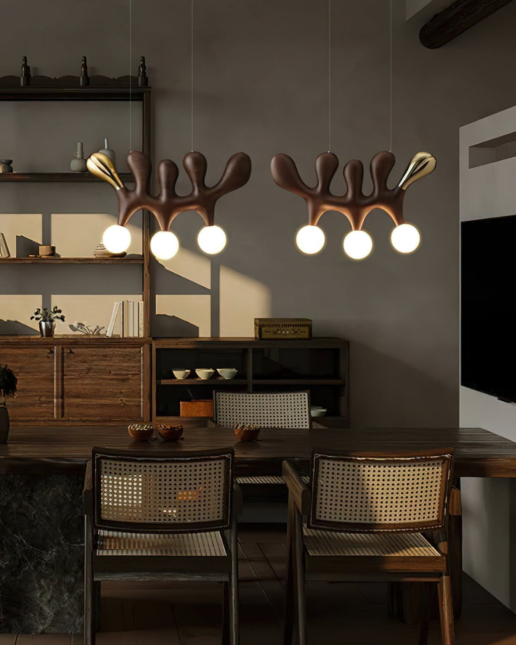 Antenna Wood and Glass Globe Pendant Light - product view 10