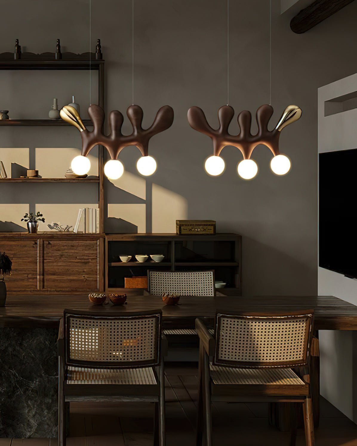 Antenna Wood and Glass Globe Pendant Light - product view 10