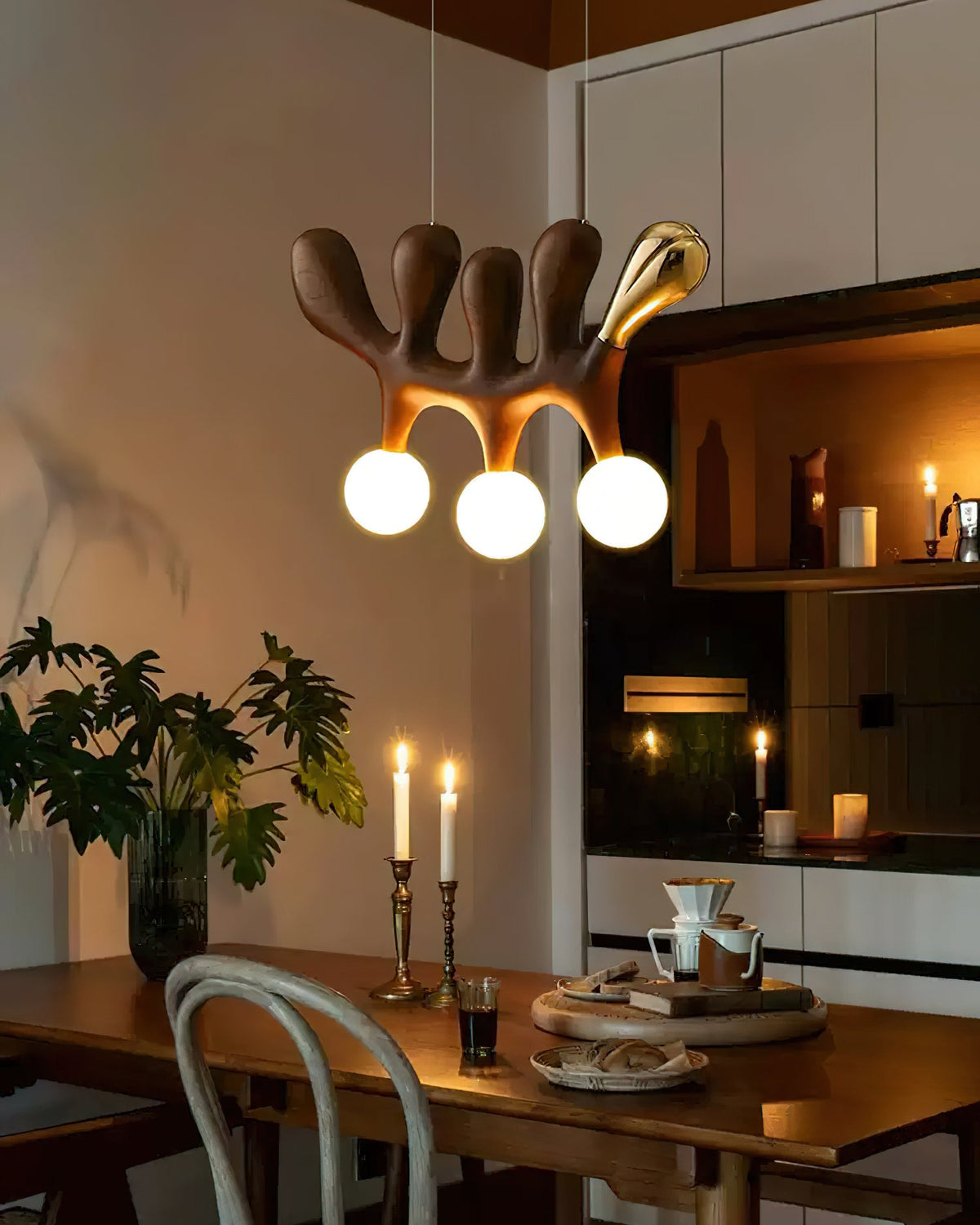Antenna Wood and Glass Globe Pendant Light - product view 16