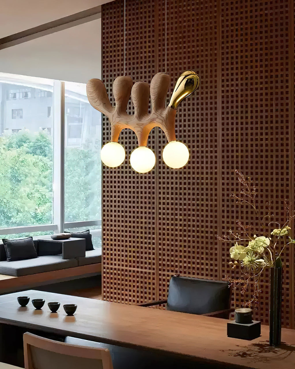 Antenna Wood and Glass Globe Pendant Light - product view 18
