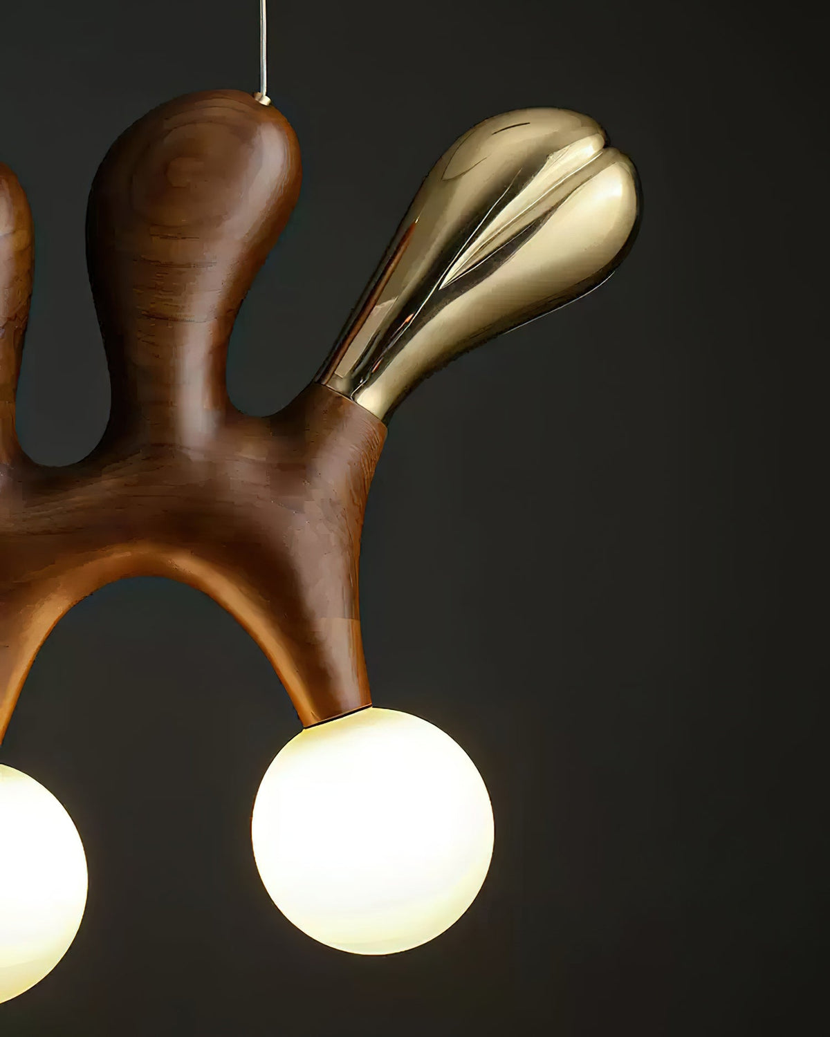 Antenna Wood and Glass Globe Pendant Light - product view 20
