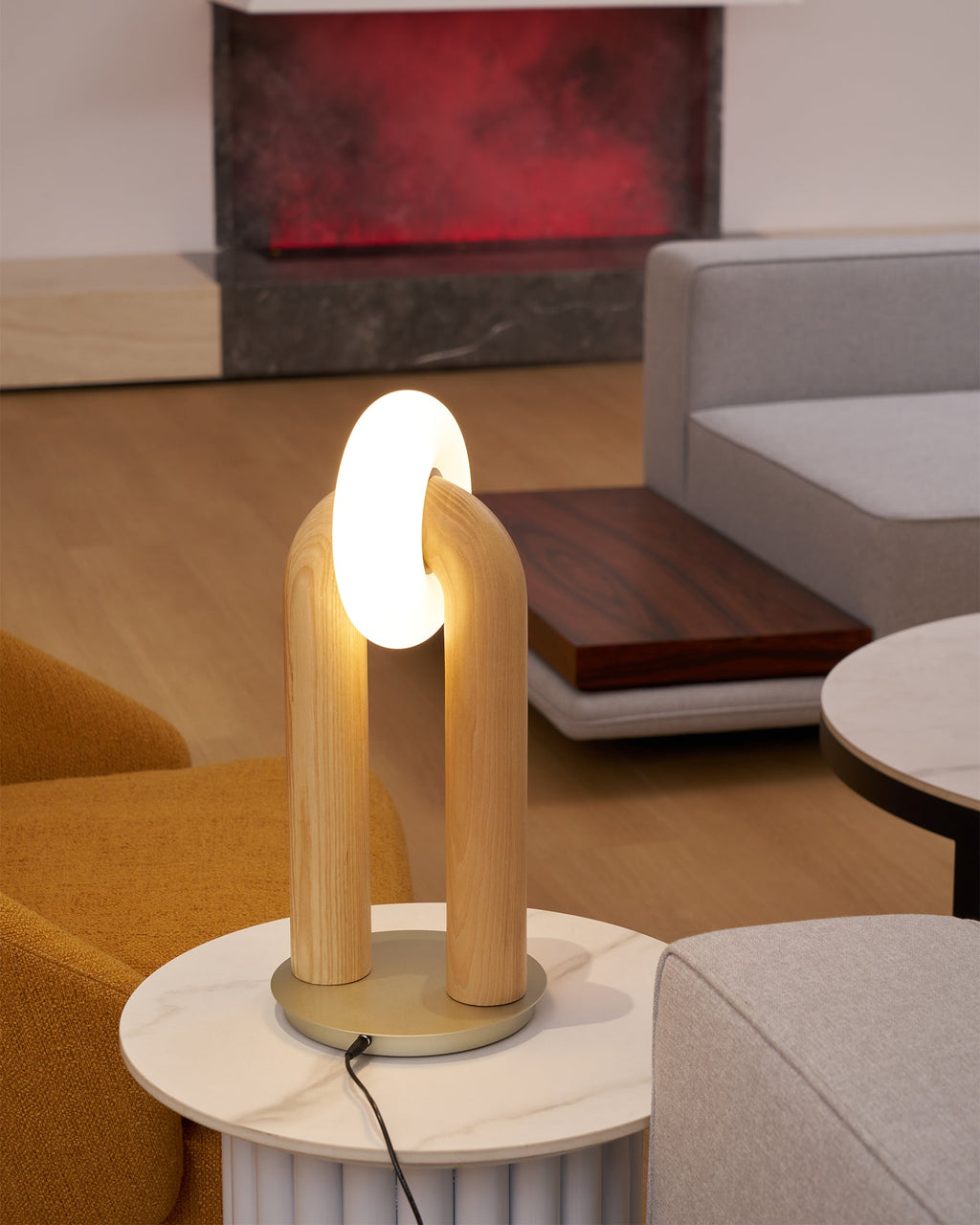Arcadia Arched Wood LED Table Lamp - product view 5
