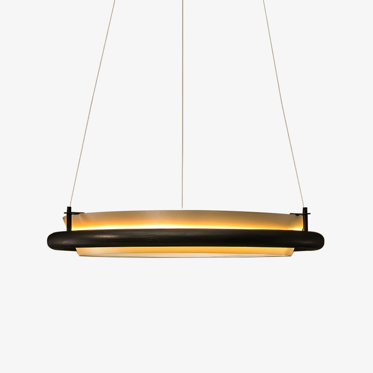 Archelo Wood and Fabric LED Pendant Light - product view 1