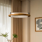 Archelo Wood and Fabric LED Pendant Light - product view 6