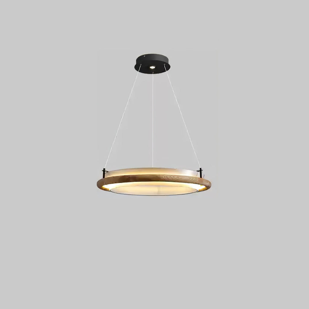 Archelo Wood and Fabric LED Pendant Light - product view 20