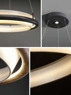 Archelo Wood and Fabric LED Pendant Light - product view 21