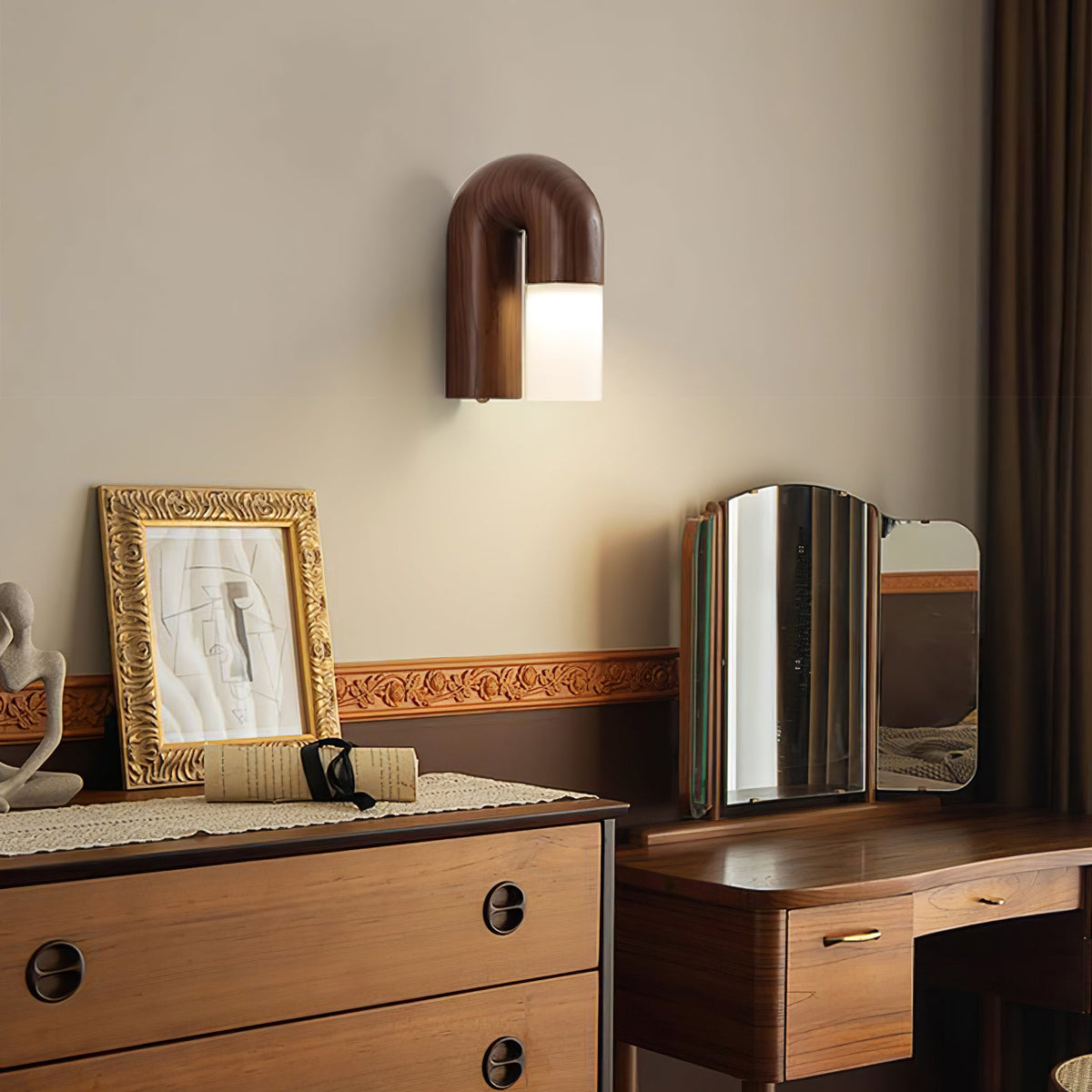 Arcus Curved Wood LED Wall Sconce - product view 4